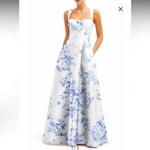 Alfred Sung Floral Lace Up Dress